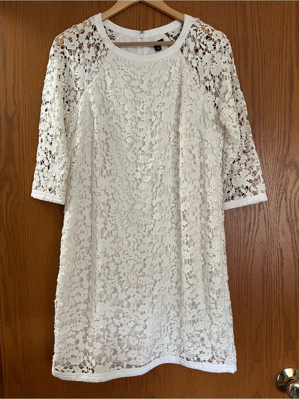 Ann Taylor Lace 3/4-Sleeve Shift Cocktail Dress Women’s Size 8 Bridal